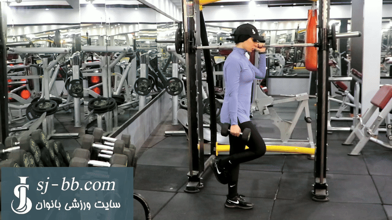 ساق پا تک پا با دمبل ساق پا تک پا با دمبل